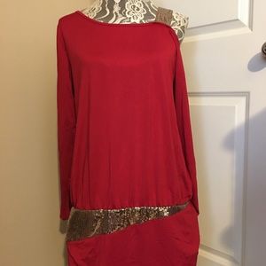 Red with the gold silver sparkle